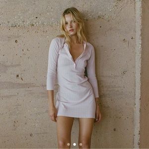 Doen Como Dress in Pink Pointelle
